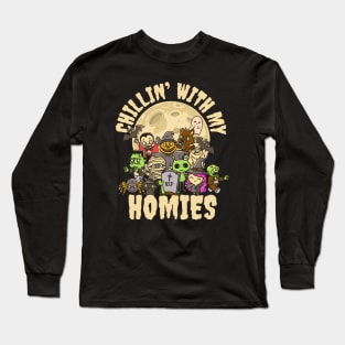 Chilling With My Halloween Homies Long Sleeve T-Shirt